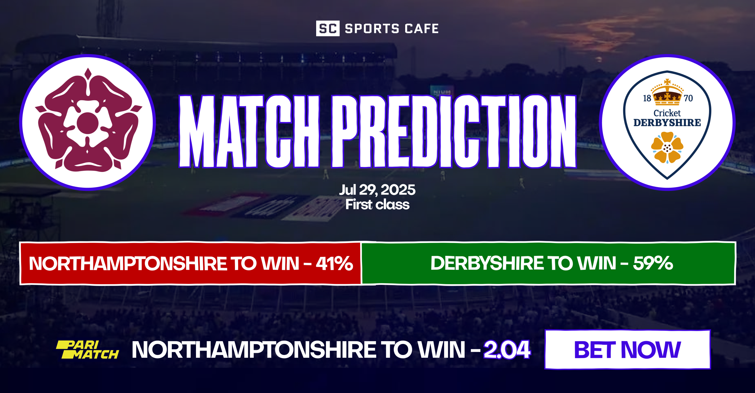 Northamptonshire vs Derbyshire match prediction.